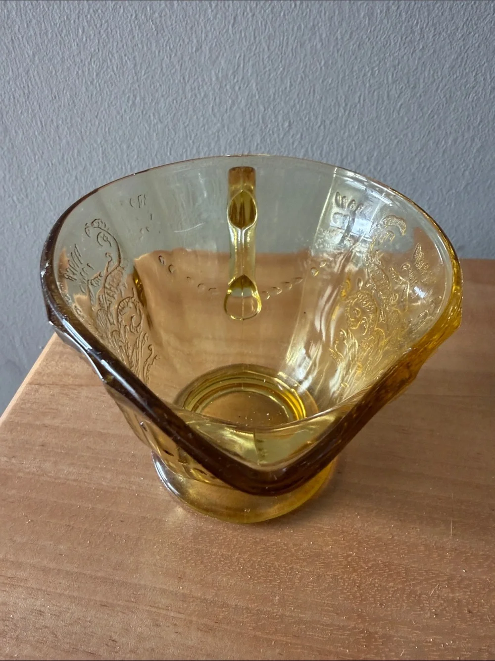 Vintage Federal Amber Glass Creamer Pitcher - Decorative Serveware